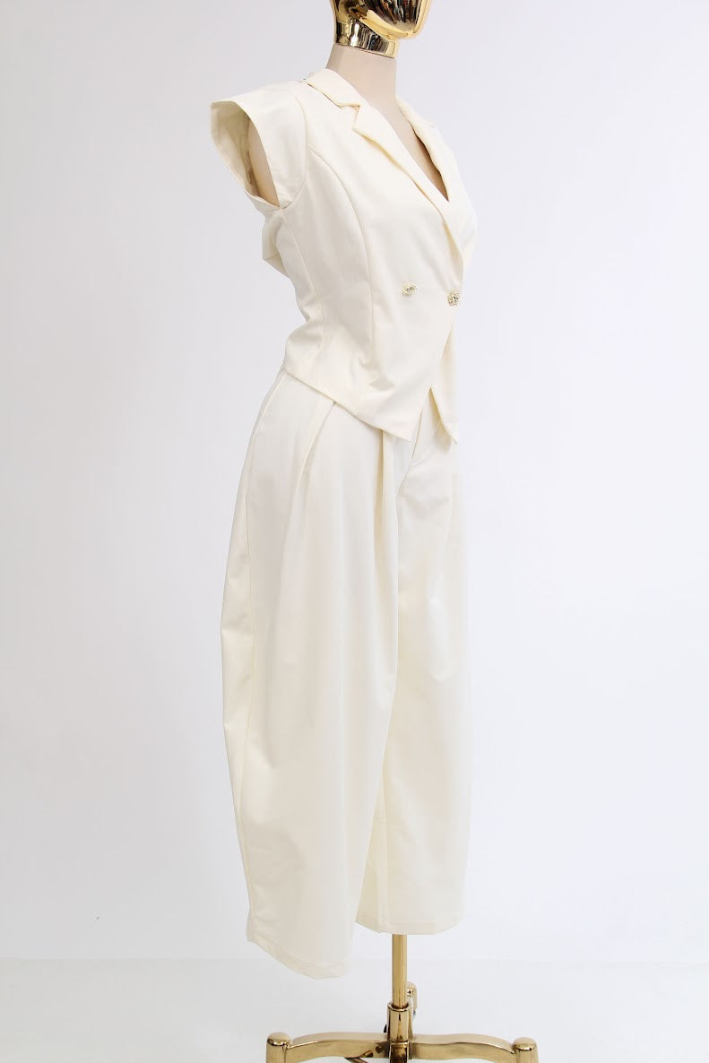 Set de Vestir Tipo Chaleco Pantalon Ancho