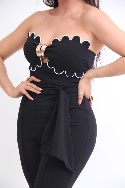 PALAZZO STRAPPLE TOP DE BORDE Y HEBILLA