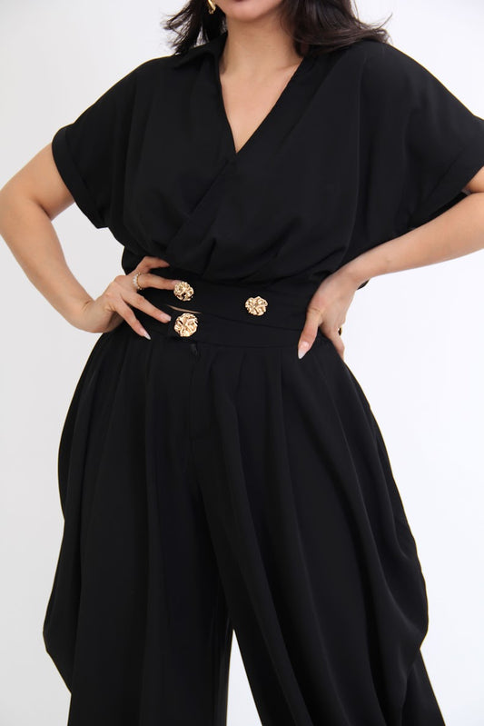 Set de Pantalon Globo Blusa Corta