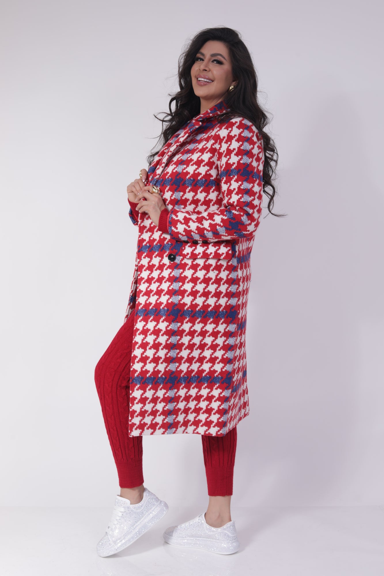 ABRIGO LARGO ROJO MULTI
