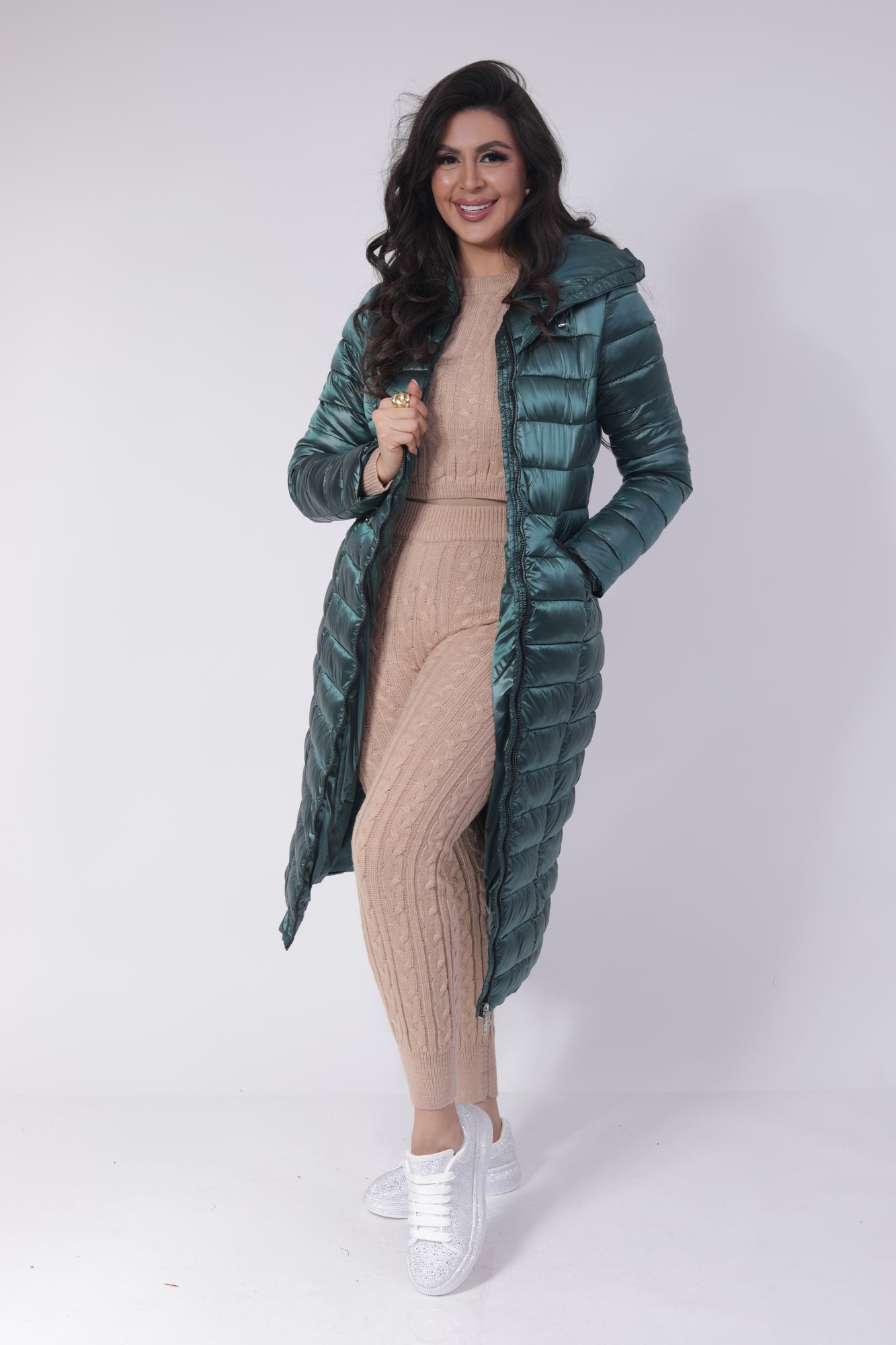 CHAMARRA LARGA VERDE