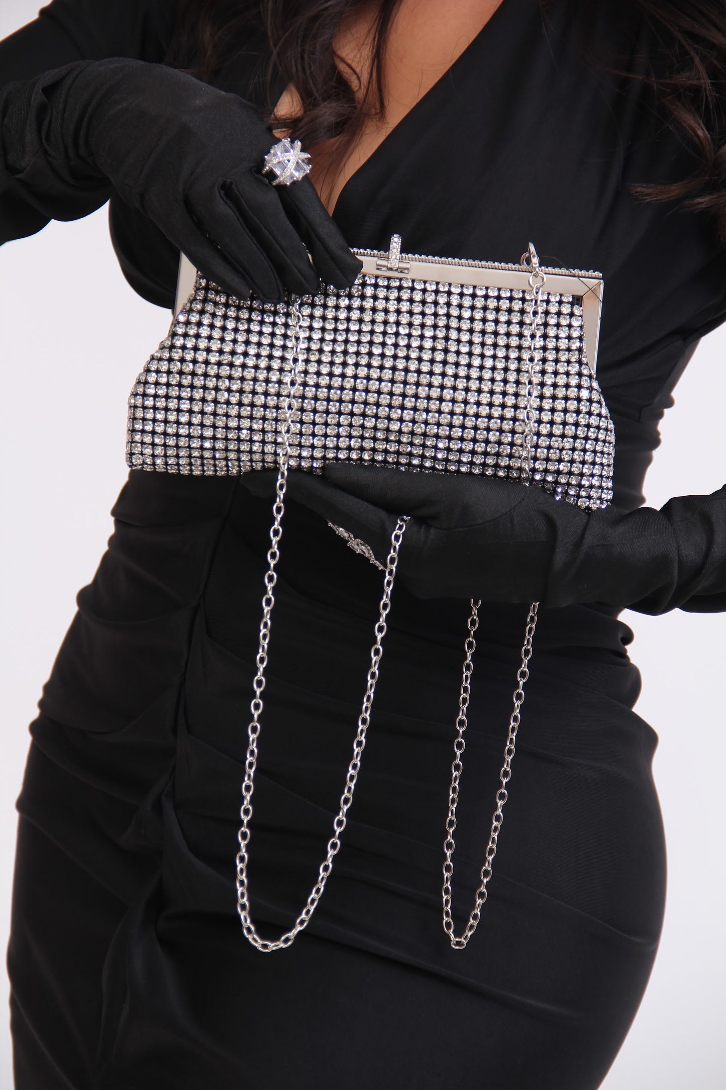 BOLSO BRILLOS PLATA FIESTA