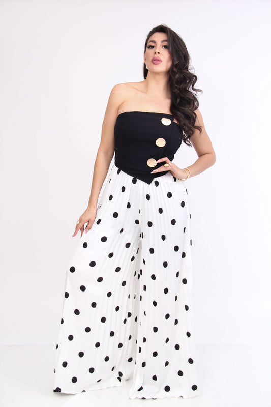 PALAZZO STRAPLE PANTALON PLISADO
