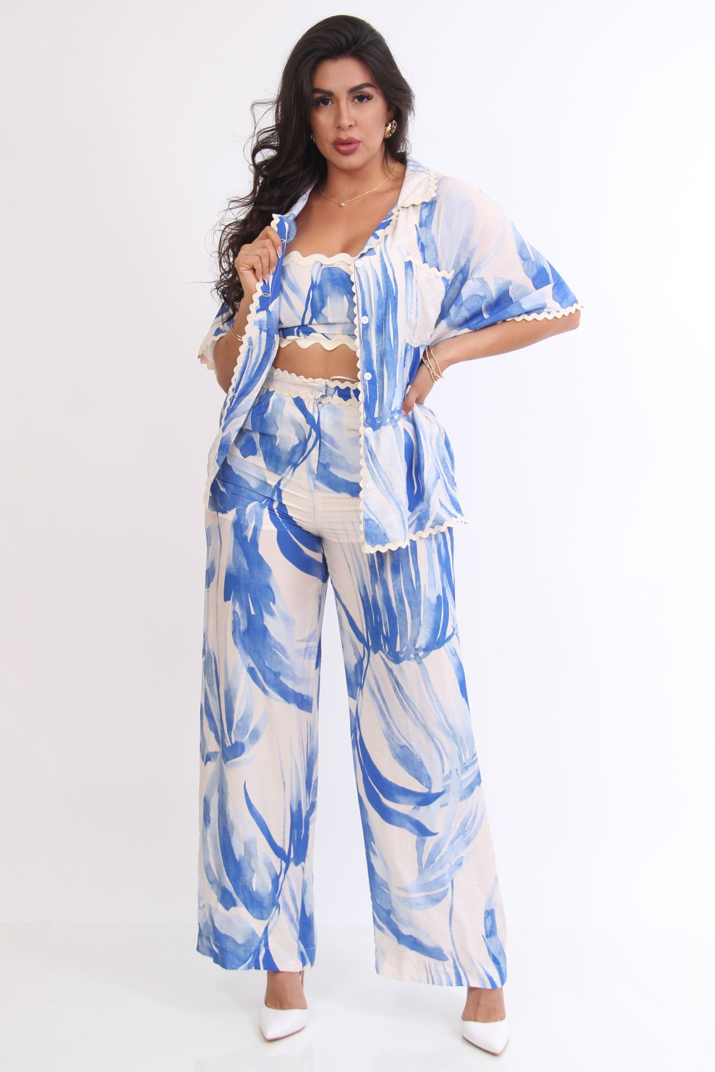 SET DE 3 PIEZAS ESTAMPADO AZUL