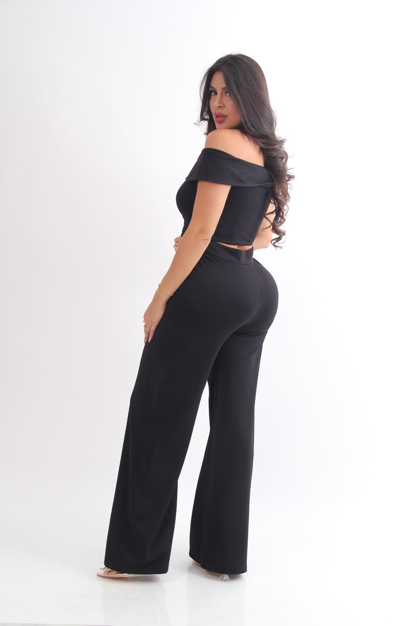 SET PANTALON VESTIR BLUSA OFF SHOULDER