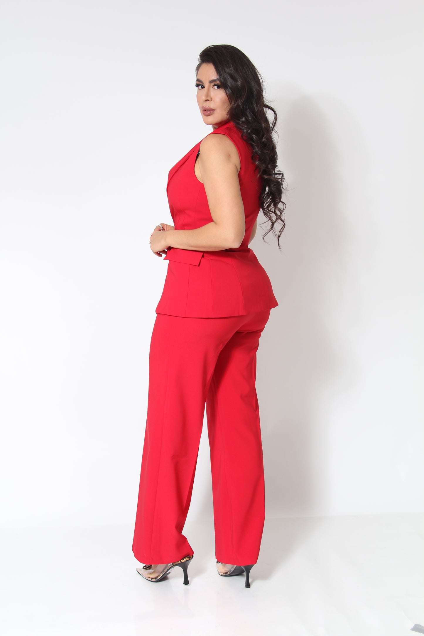 SET DE PANTALON CON CHALECO BOTON FORRADO