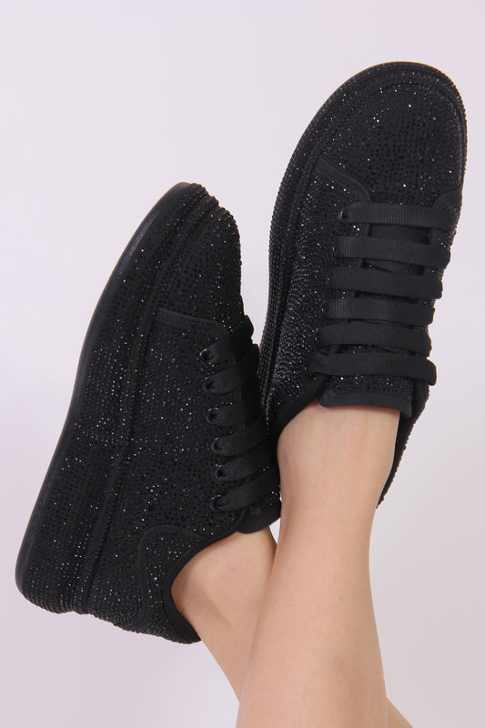 DOLLY TENIS NEGRO BRILLOS