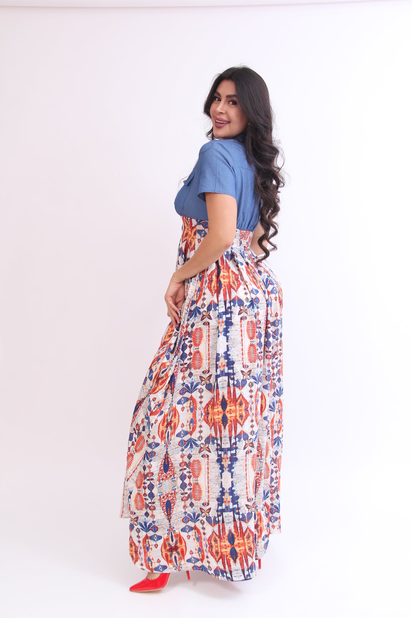 Vestido Denim Print