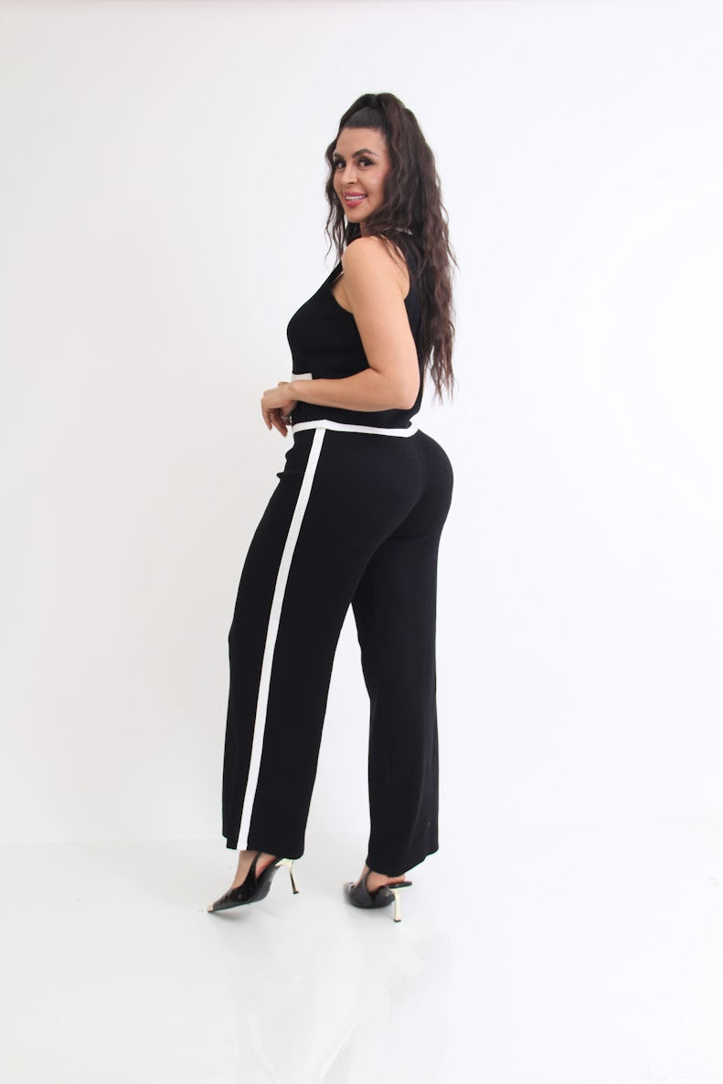 SET CONFORT PUNTO BORDES BLANCOS TIPO CHANEL