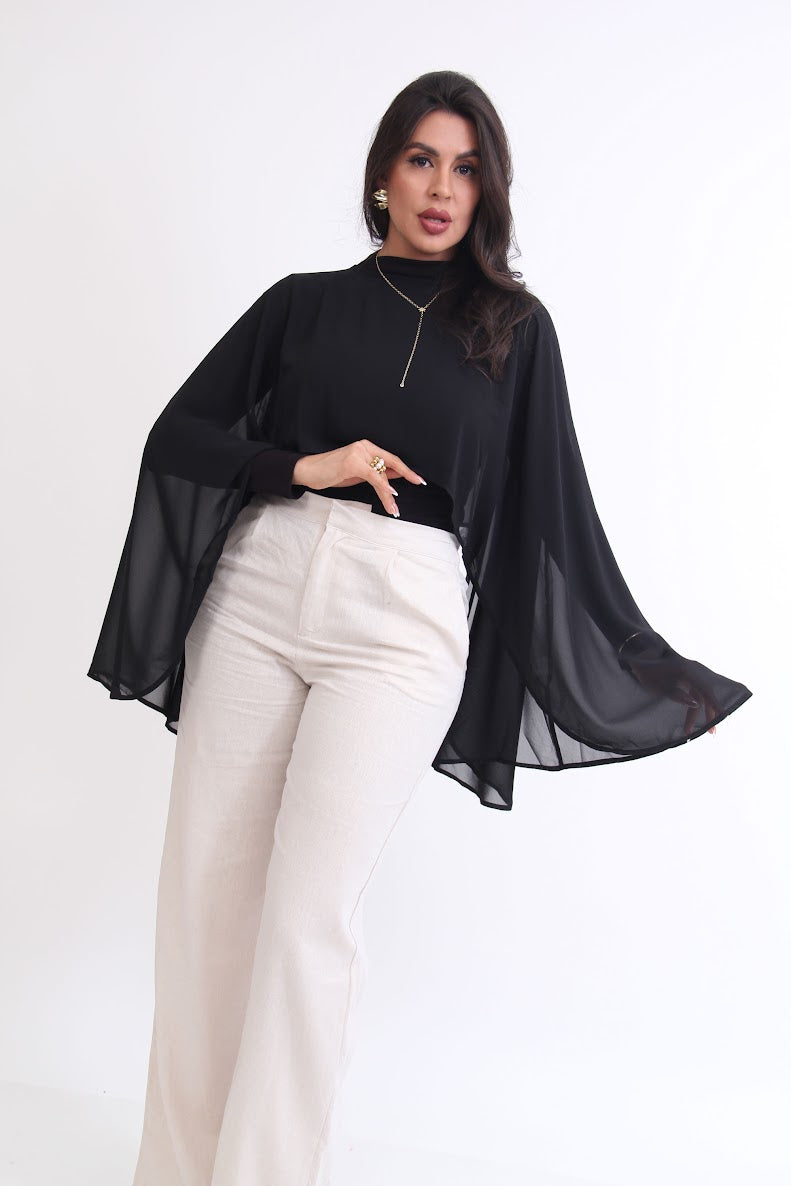 BLUSA TRANSPARENCIA CAIDA
