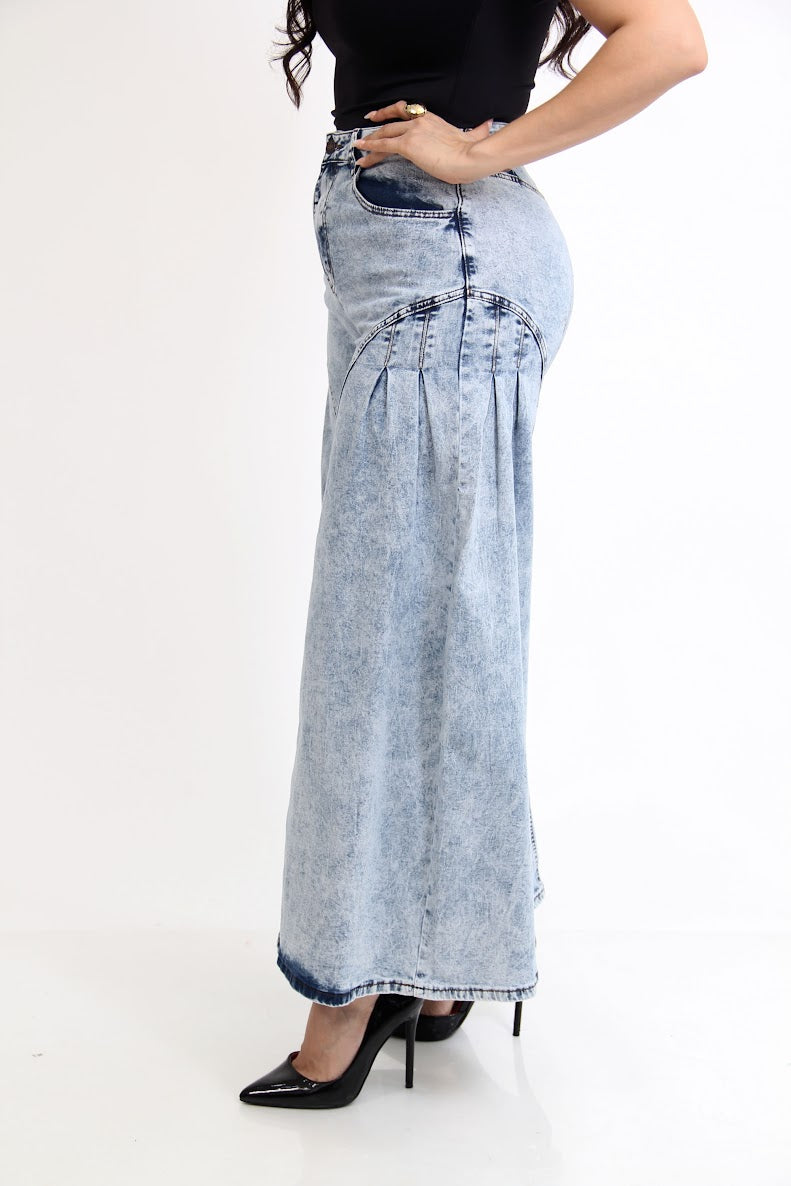 Pantalon de Mezclilla Recto Linea Azul