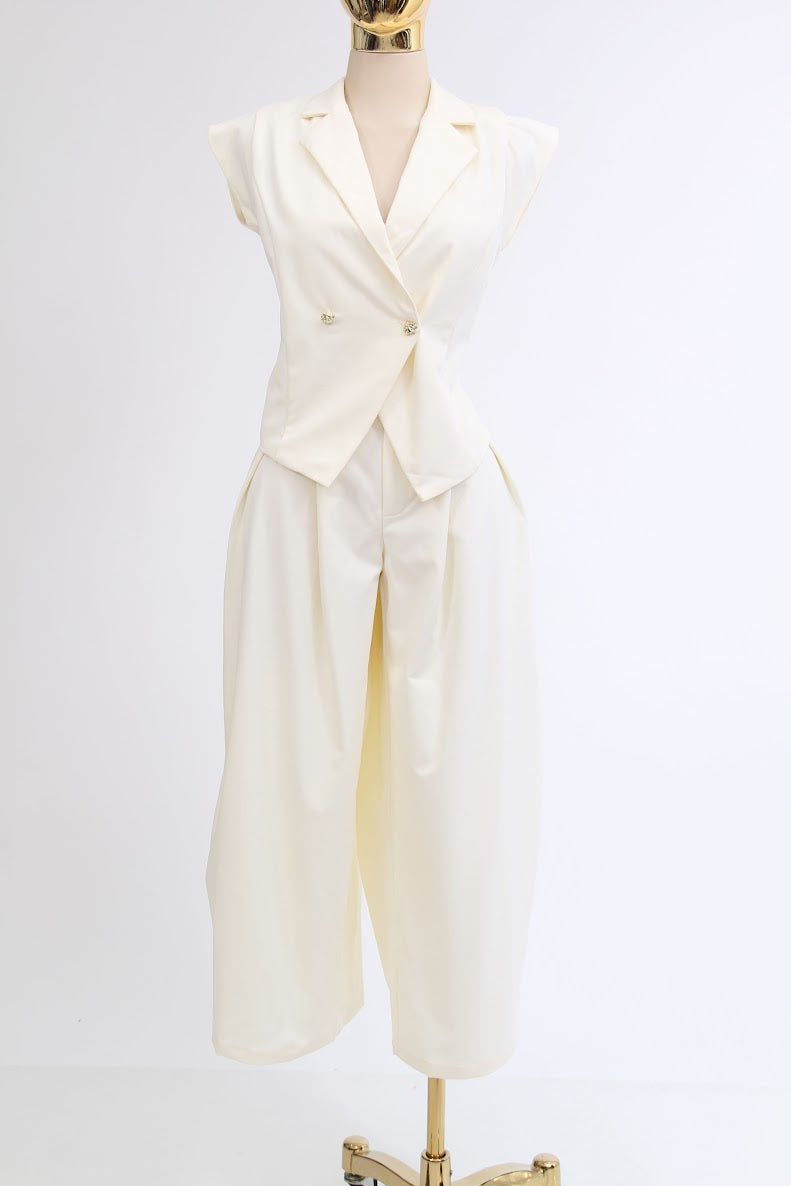 Set de Vestir Tipo Chaleco Pantalon Ancho