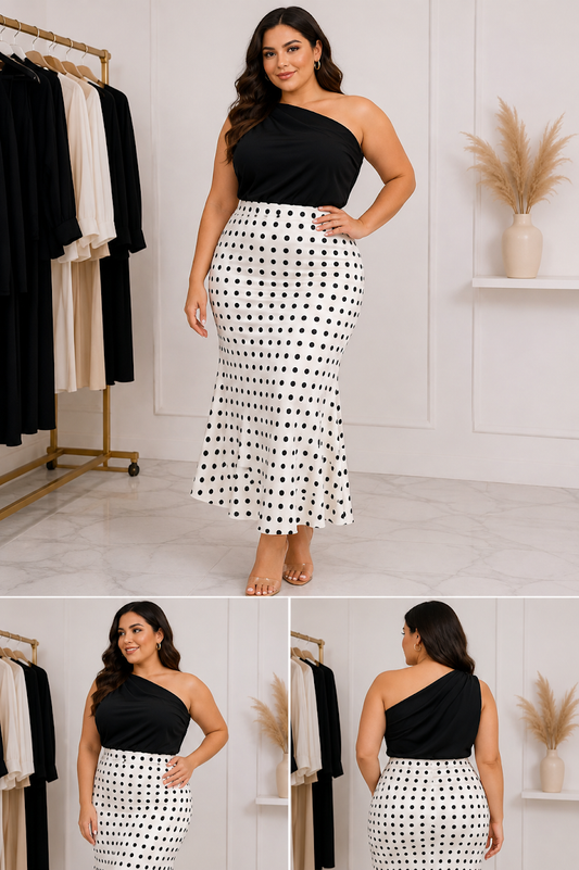 FALDA LUNARES SATIN