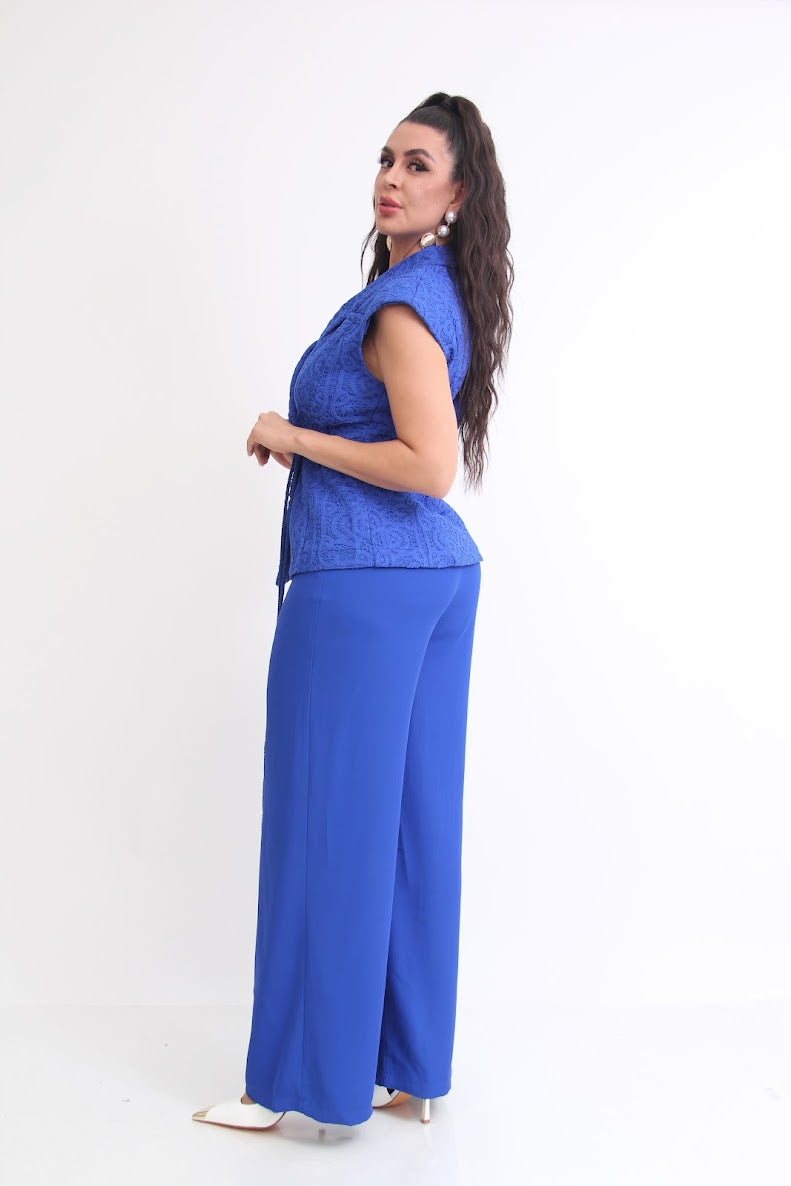 SET DE VESTIR BLUSA CHALECO ENCAJE CINTURON