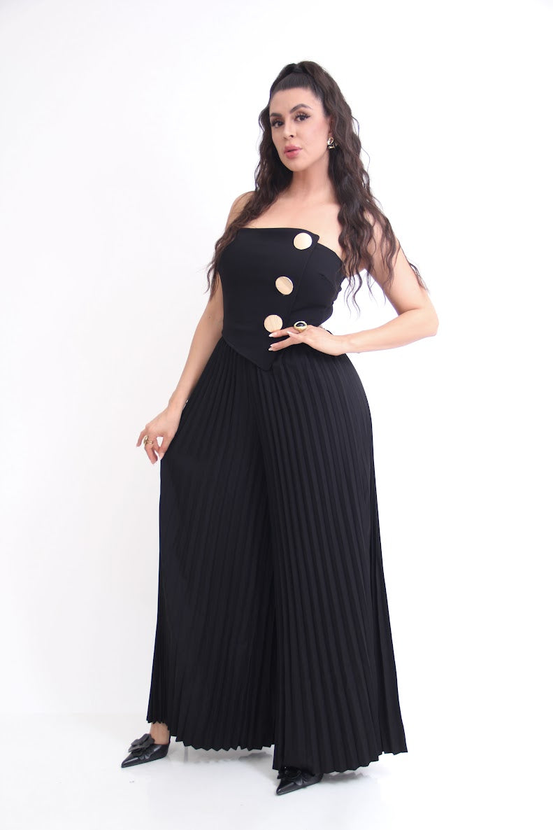 PALAZZO STRAPLE PANTALON PLISADO