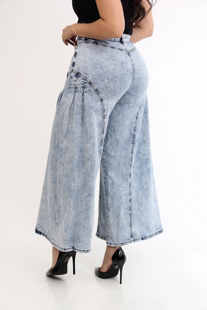 Pantalon de Mezclilla Recto Linea Azul