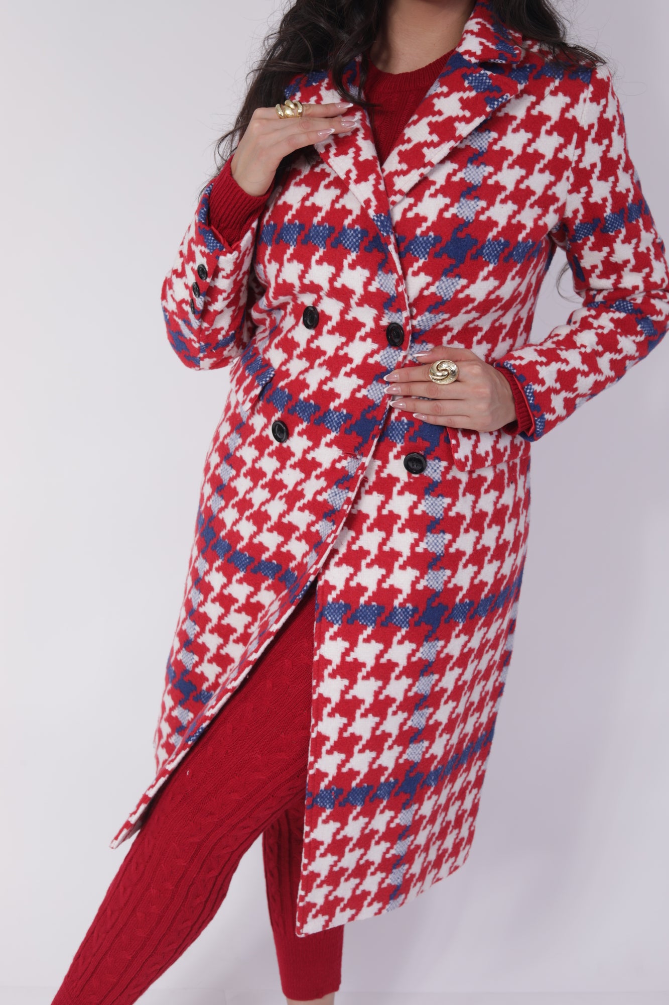 ABRIGO LARGO ROJO MULTI