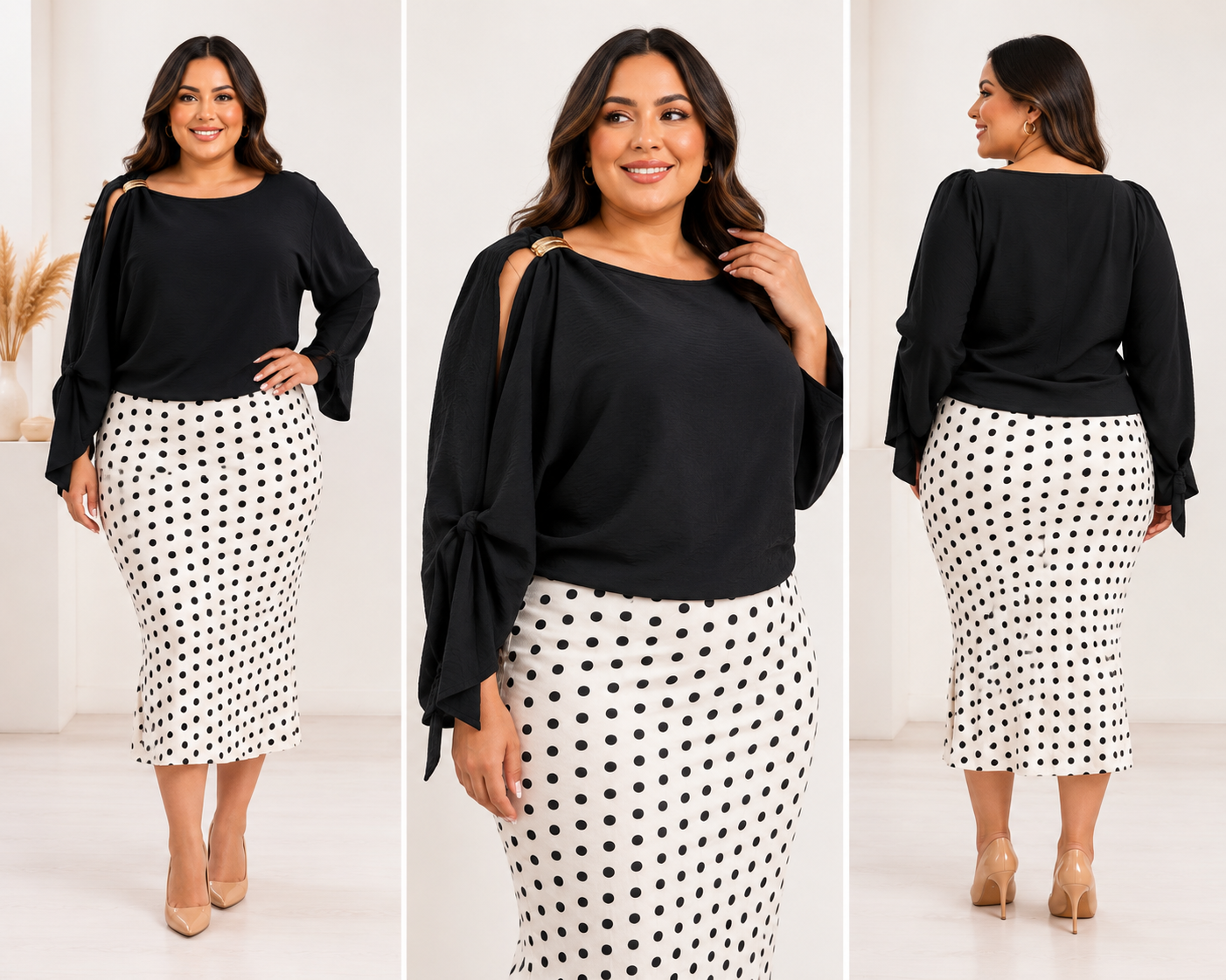 BLUSA MANGA ABIERTA BOTON