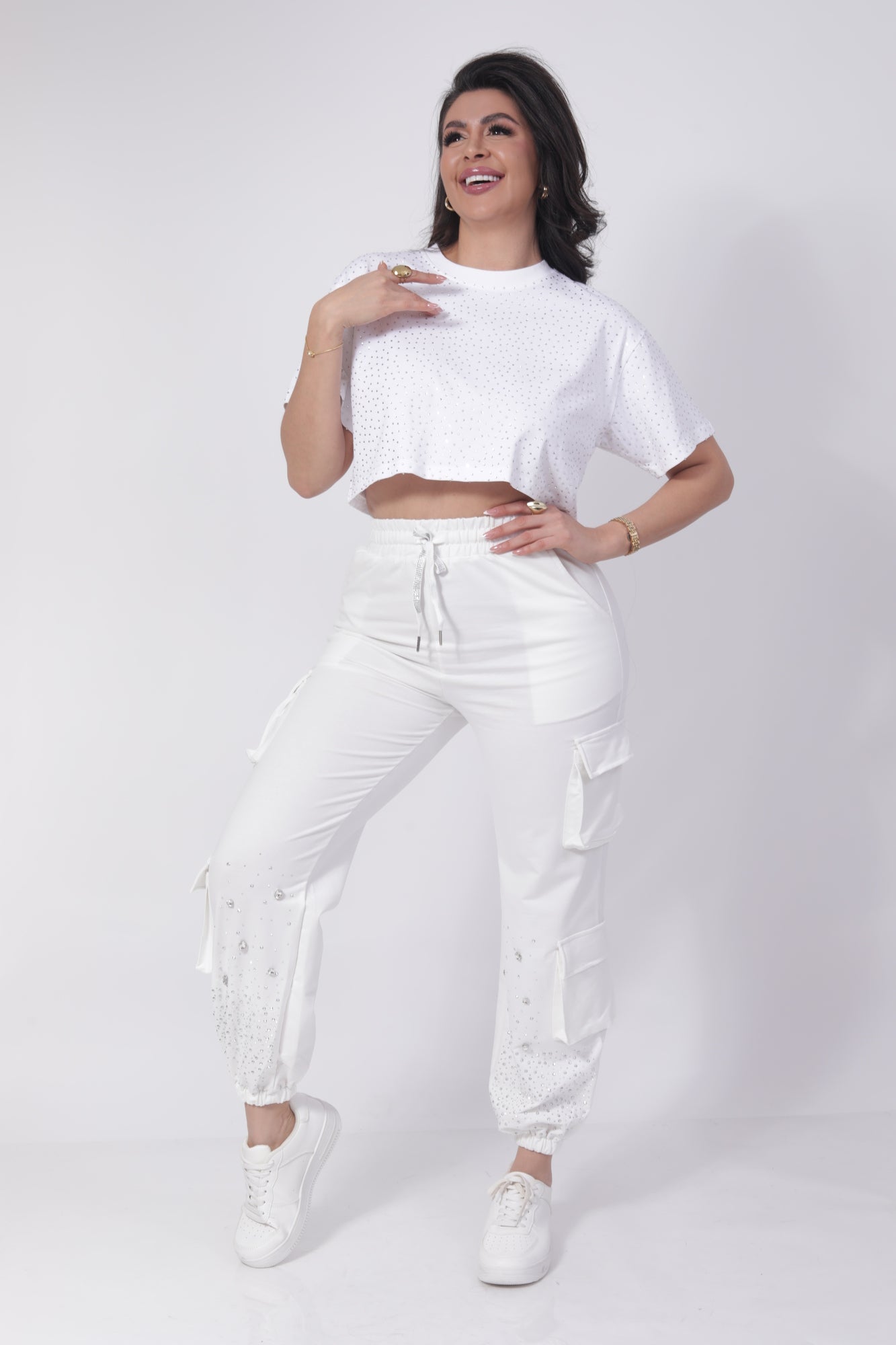 PLAYERA CORTA DE BRILLOS