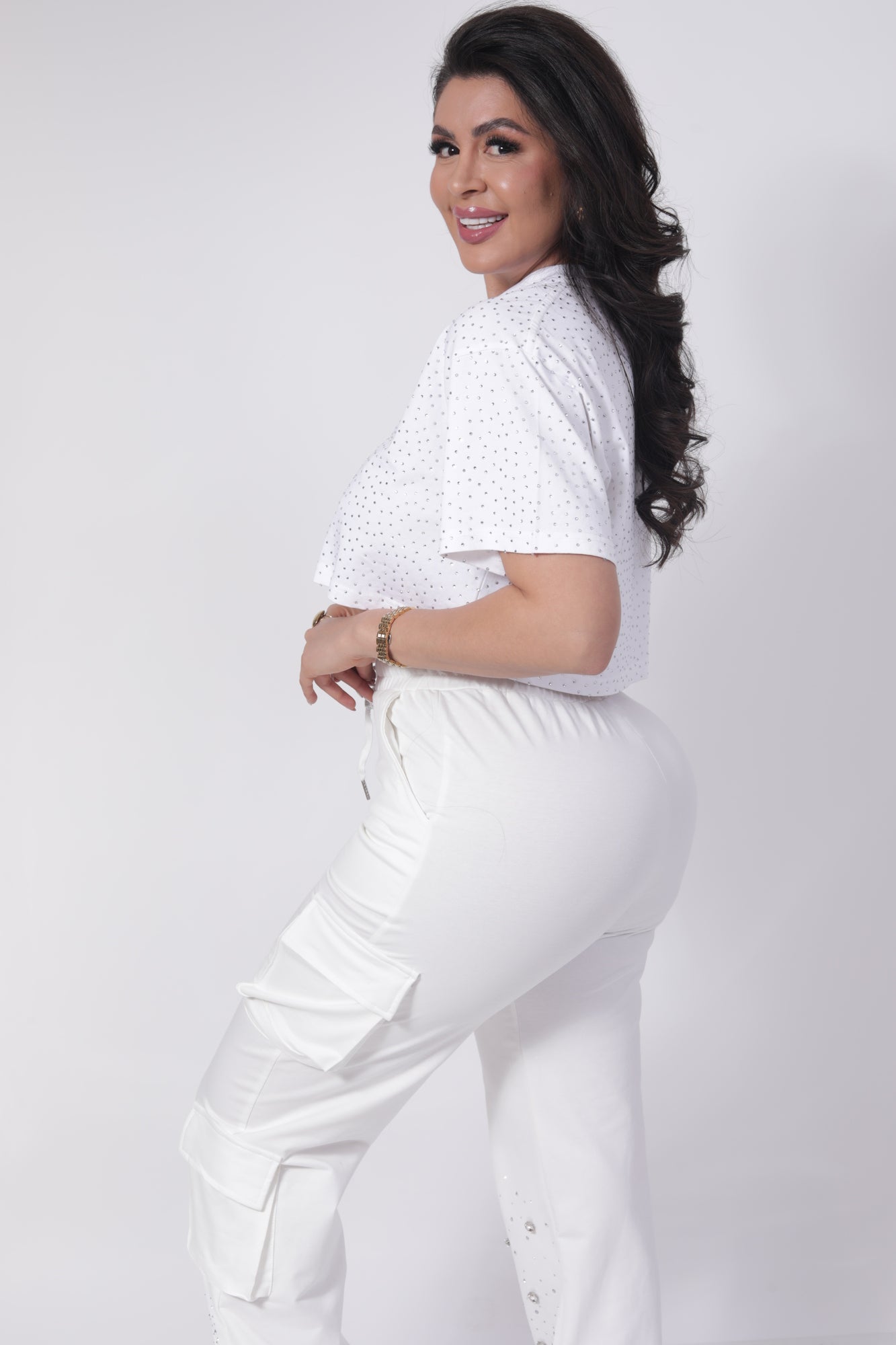 PLAYERA CORTA DE BRILLOS