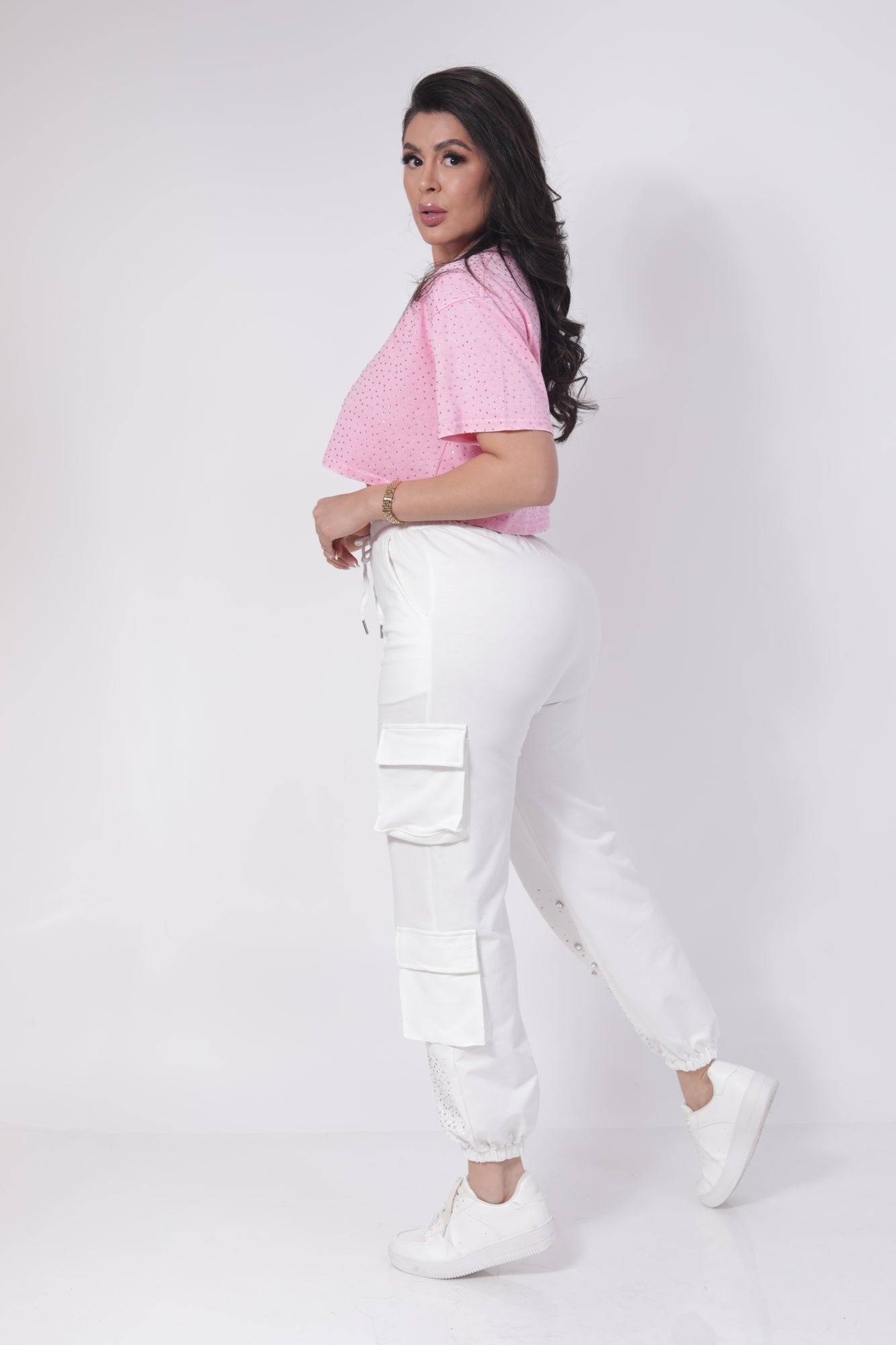 PLAYERA CORTA DE BRILLOS