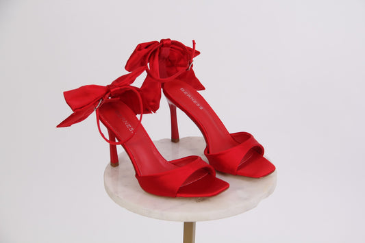 ZAPATILLA ABIERTA ELEGANTE MOÑO TOBILLO