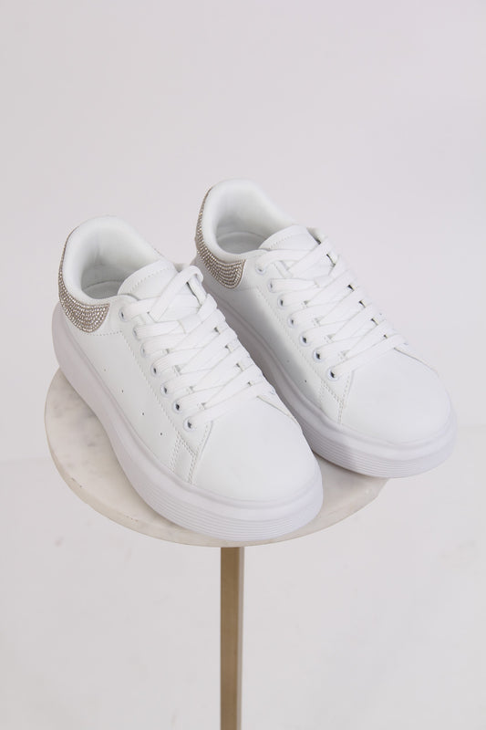 TENIS LISO TOBILLO PLATA