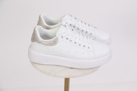 TENIS LISO TOBILLO PLATA