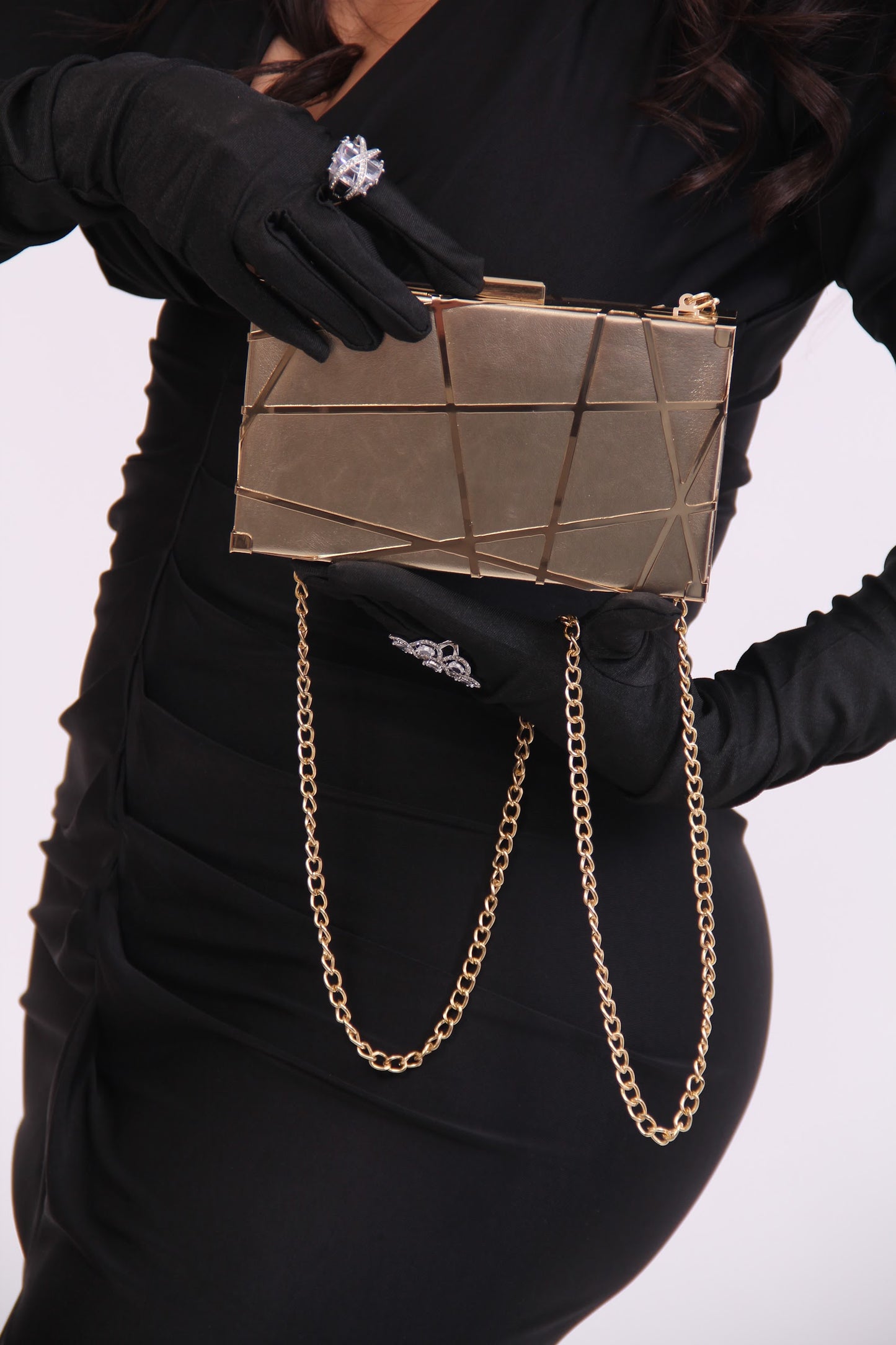 CLUTCH RECTANGULO DORADO PEQUEÑO
