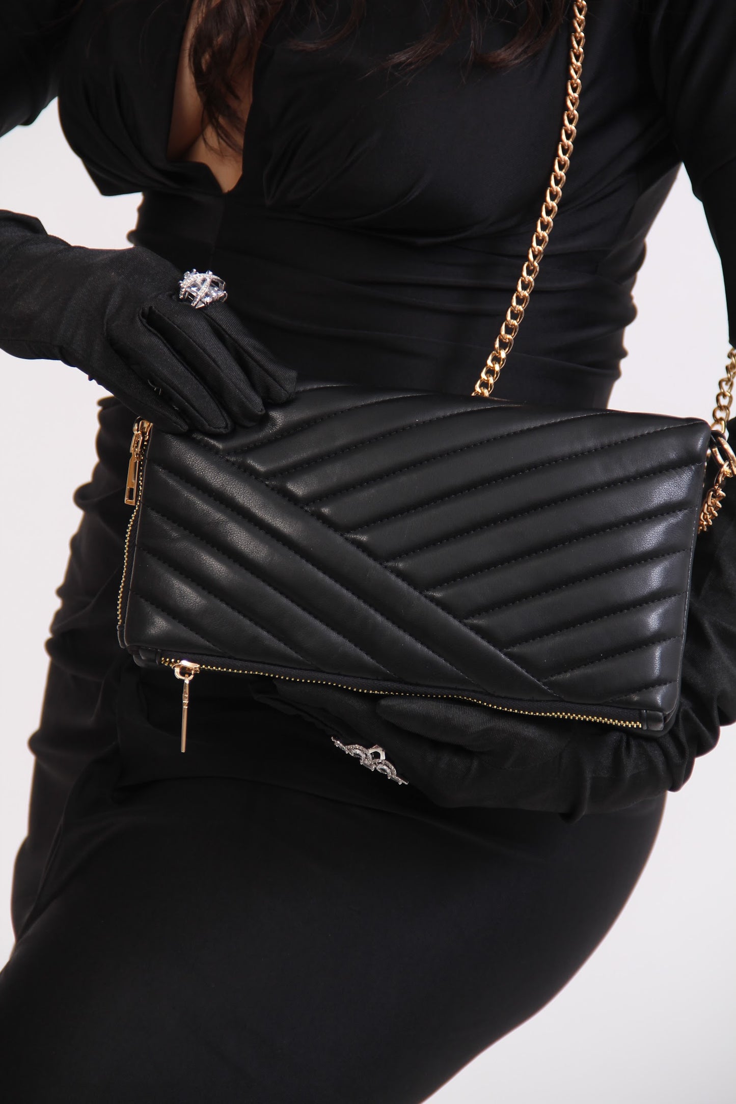 BOLSO NEGRO DESPLEGABLE RECTANGULAR