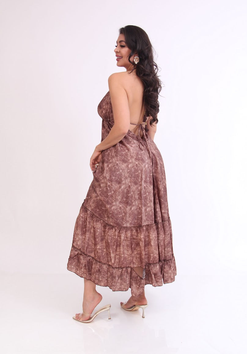 VESTIDO MAGIC ESCOTE ESPALDA COLOR SOLIDO
