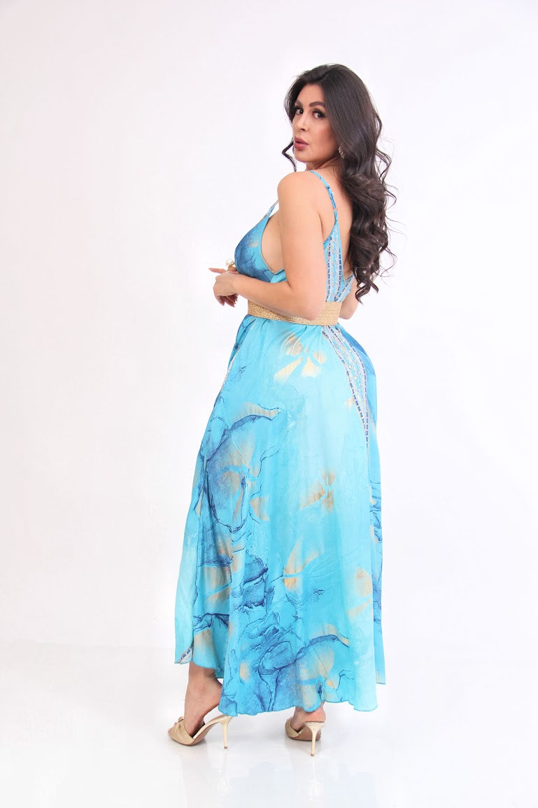 VESTIDO LARGO TIRANTES SIMPLE BOLSAS