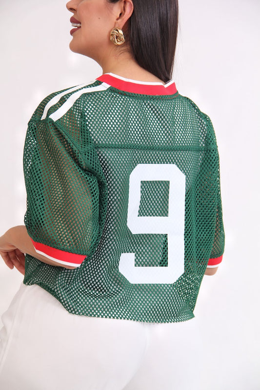 PLAYERA MEXICO VERDE ORIFICIOS