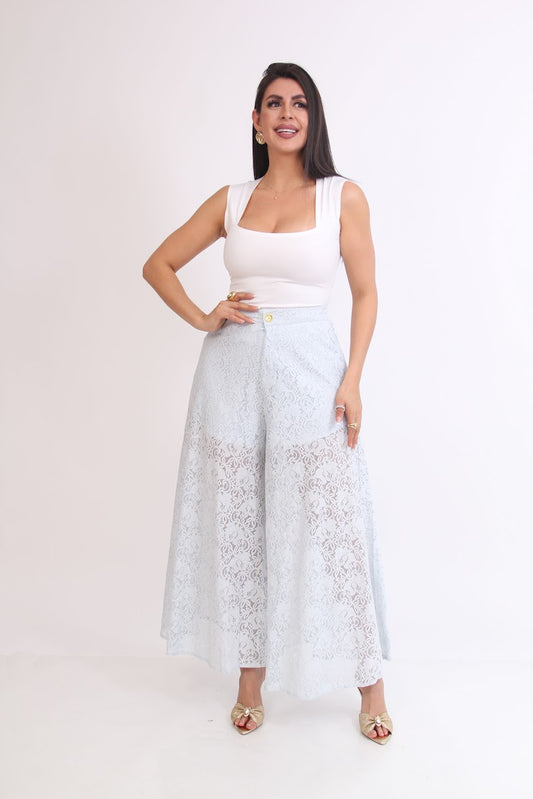 PANTALON RECTO DE ENCAJE
