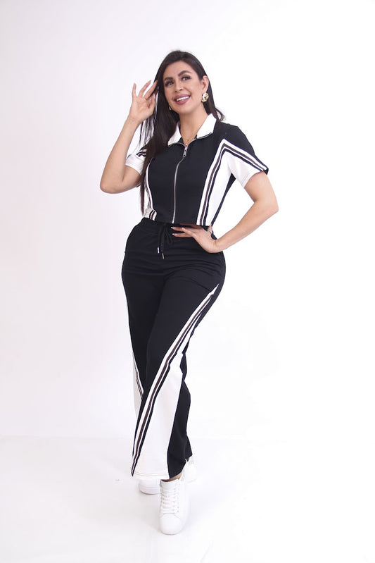 SET DE PANTS Y SUDADERA MANGA CORTA CIERRE FRONTAL