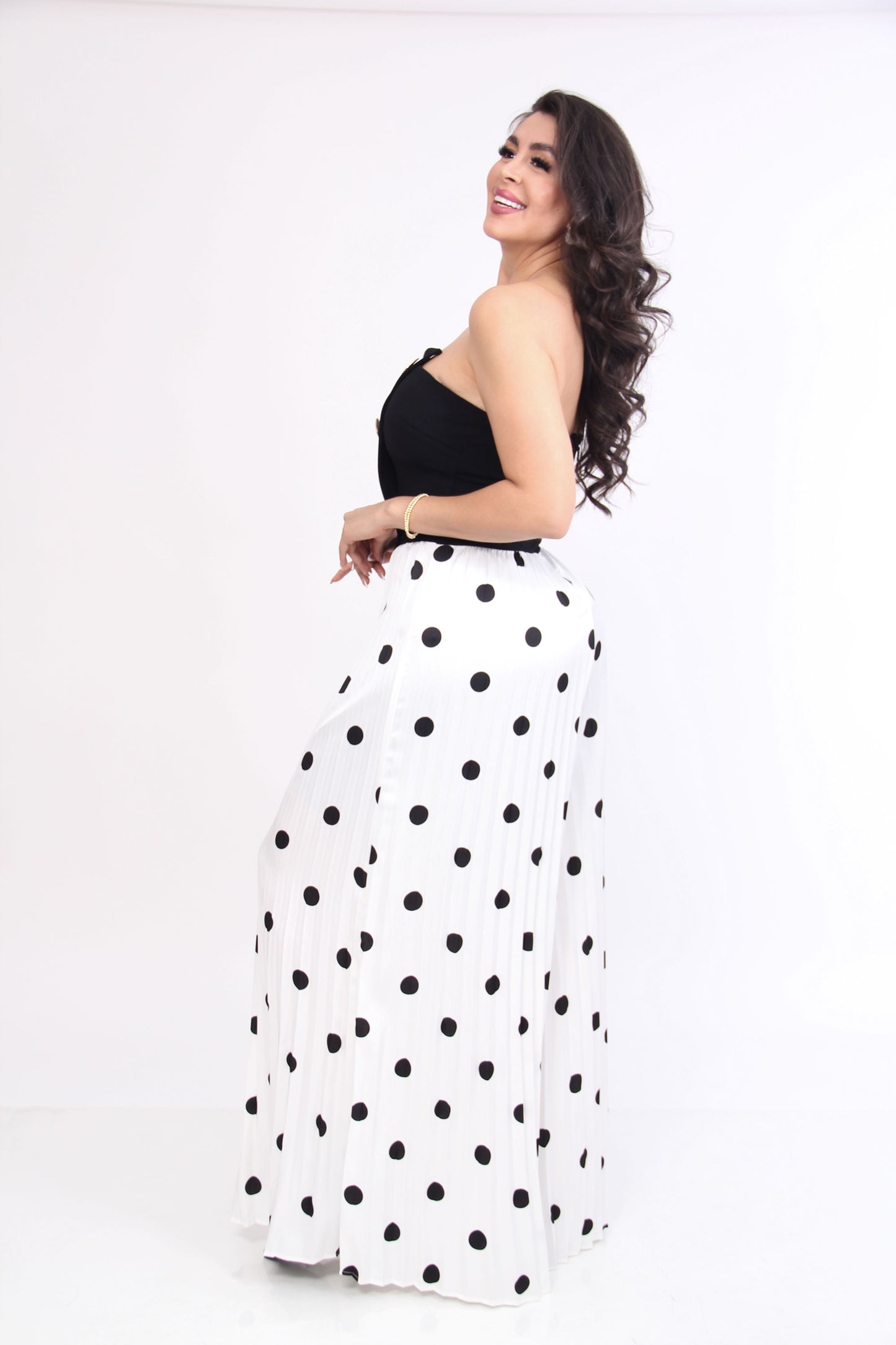 PALAZZO STRAPLE PANTALON PLISADO