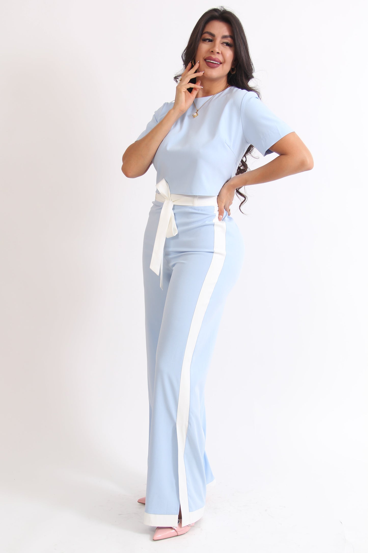 SET FRANJA BLANCA CON MANGA