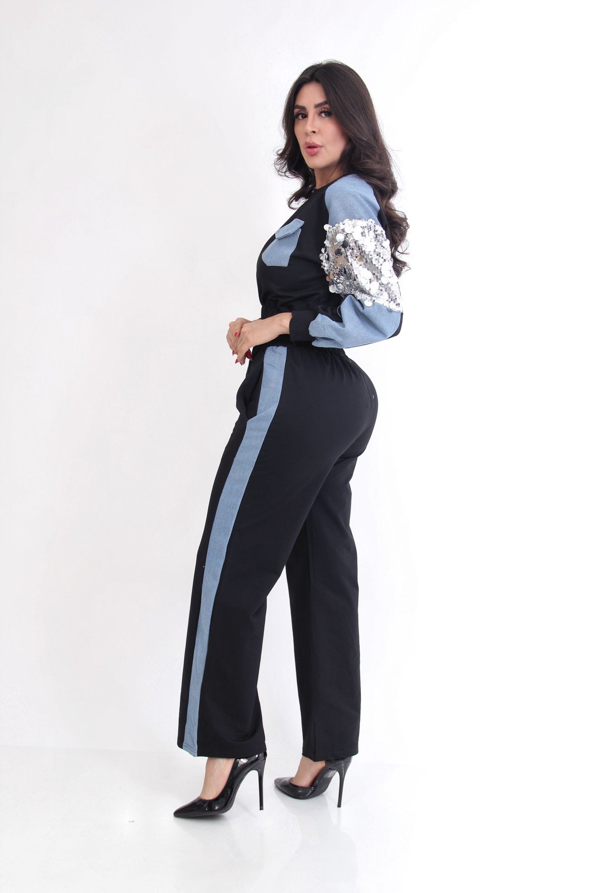 SET CASUAL PANTALÓN MEZCLILLA RAYAS - STPNTL-NE-10091-590-2608, fotografía 1