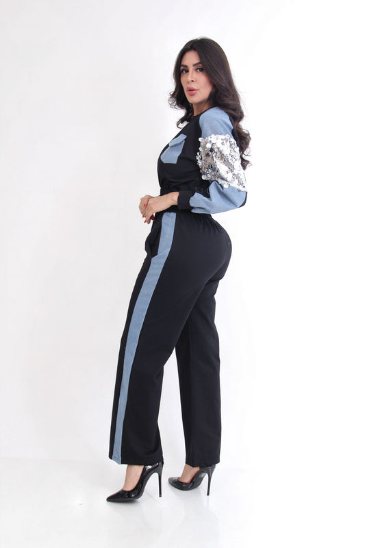 SET CASUAL PANTALÓN MEZCLILLA RAYAS - STPNTL-NE-10091-590-2608, fotografía 1