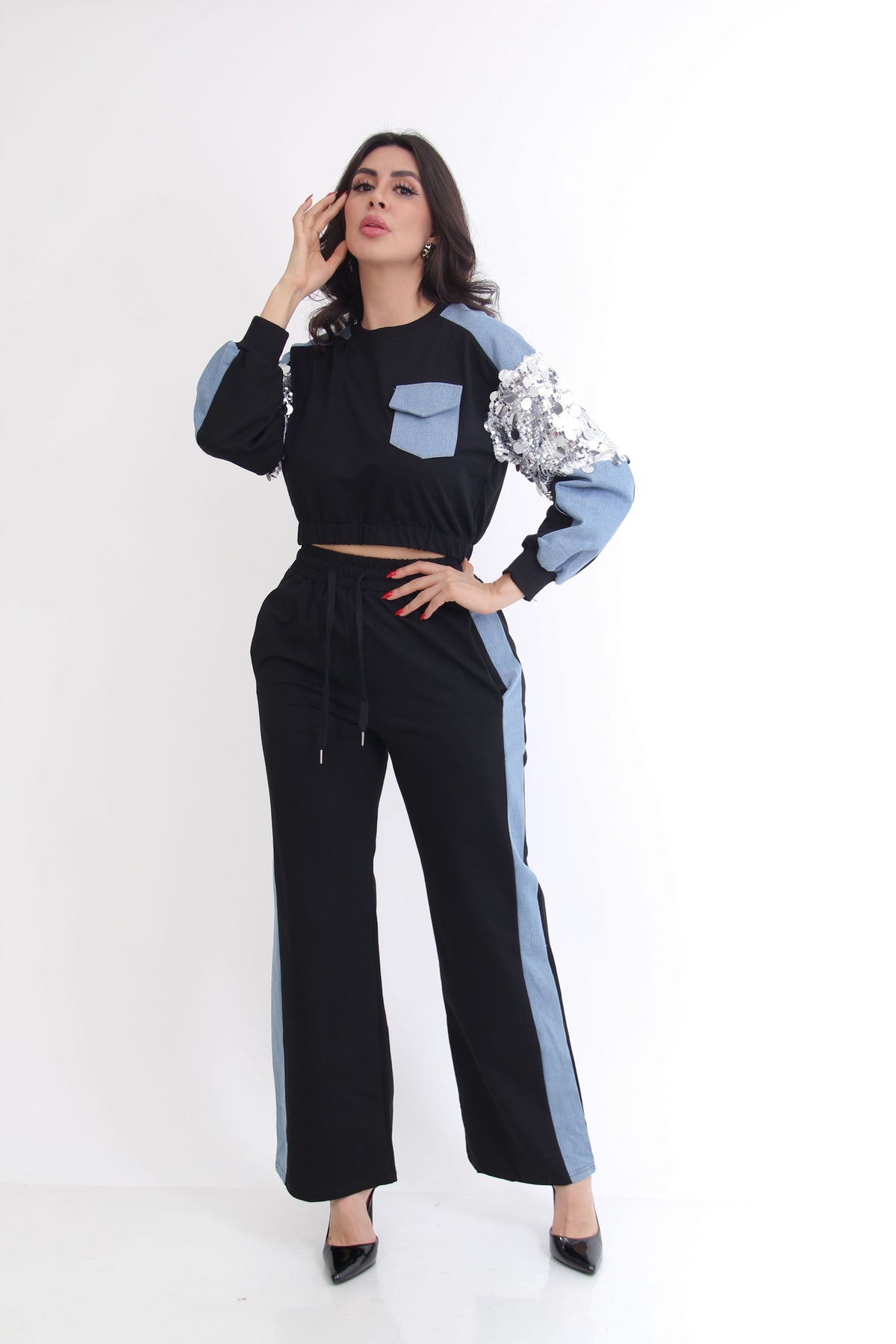 SET CASUAL PANTALÓN MEZCLILLA RAYAS - STPNTL-NE-10091-590-2608, fotografía 4