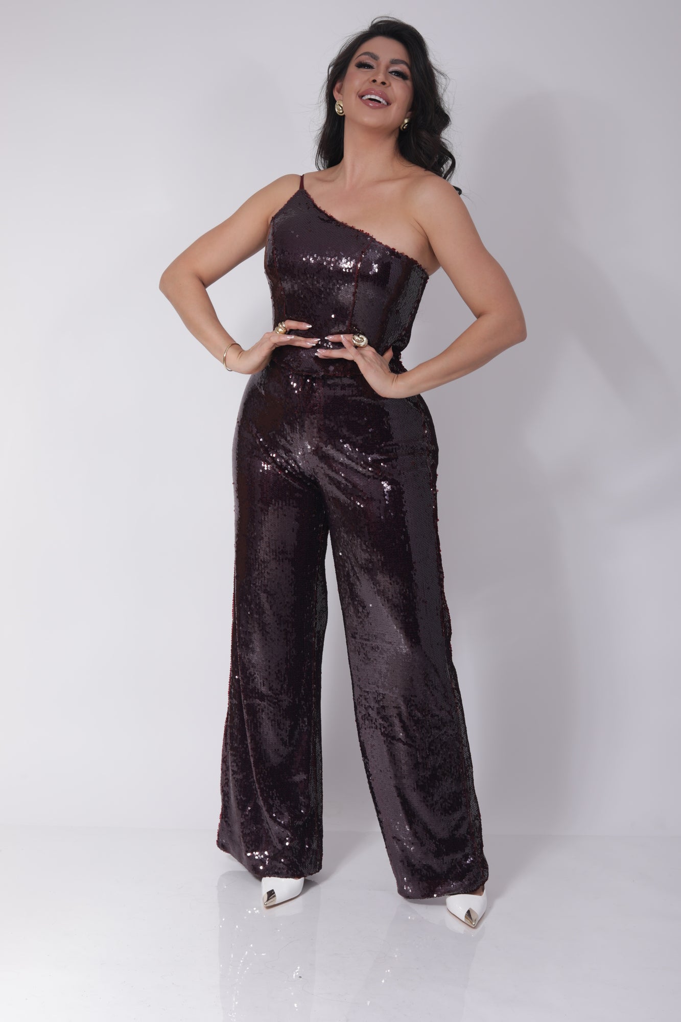 SET DE LENTEJUELAS PANTALON BLUSA UN TIRANTE