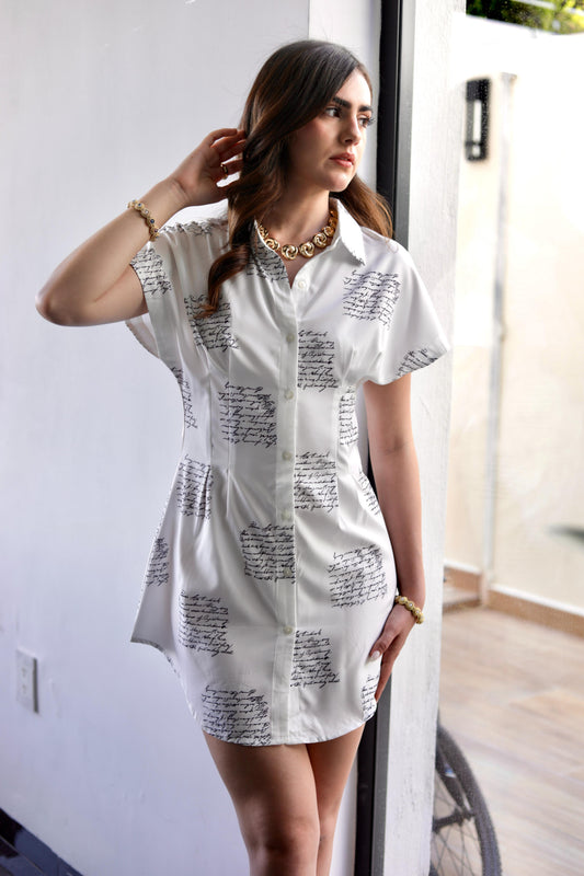 CAMISA LARGA VESTIDO ESTAMPADO LETRAS