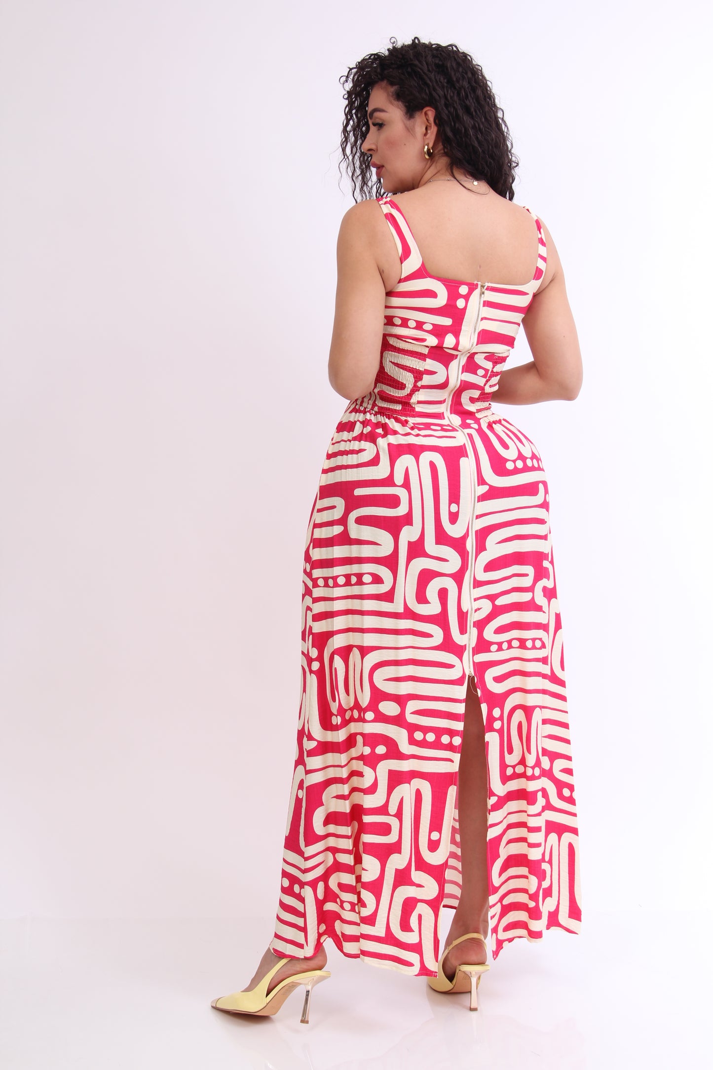 MAXIVESTIDO GRECAS CIERRE FRONTAL