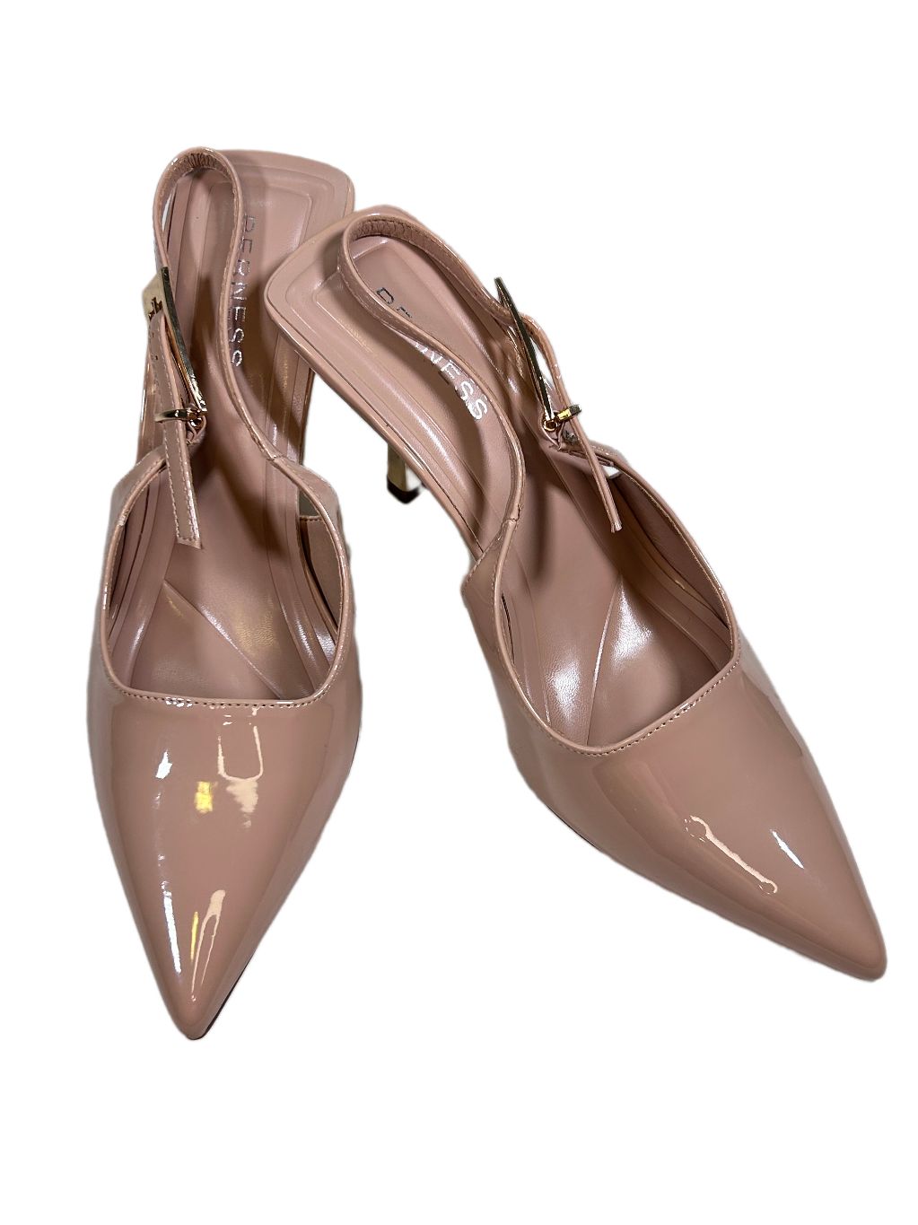 ZAPATILLA NUDE TACON DORADO