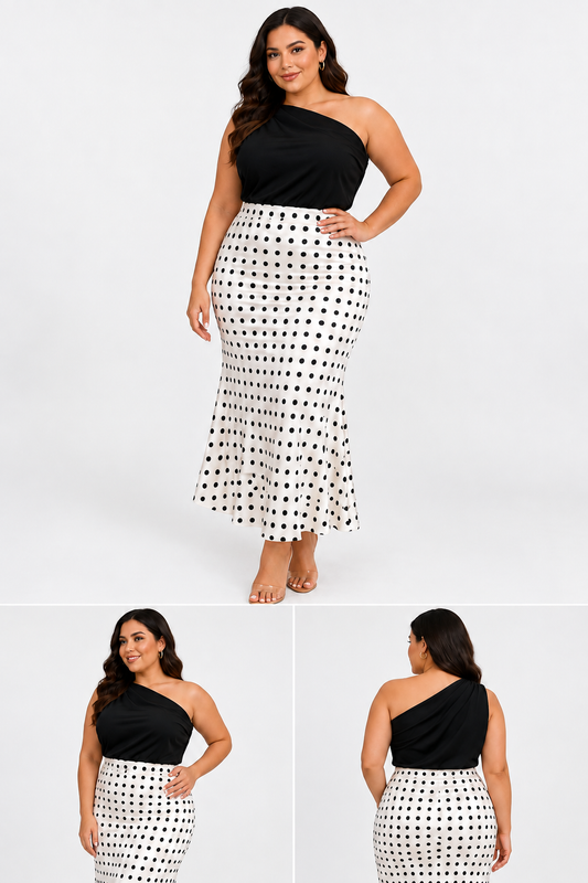 FALDA LUNARES SATIN