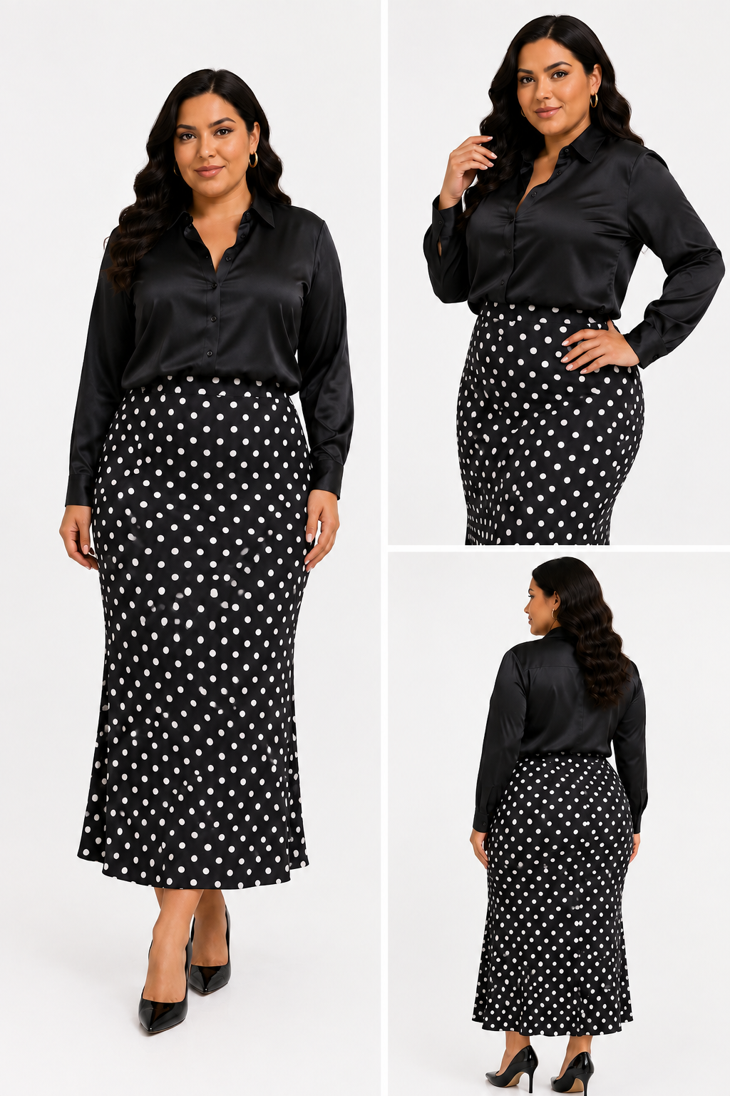 FALDA LUNARES SATIN