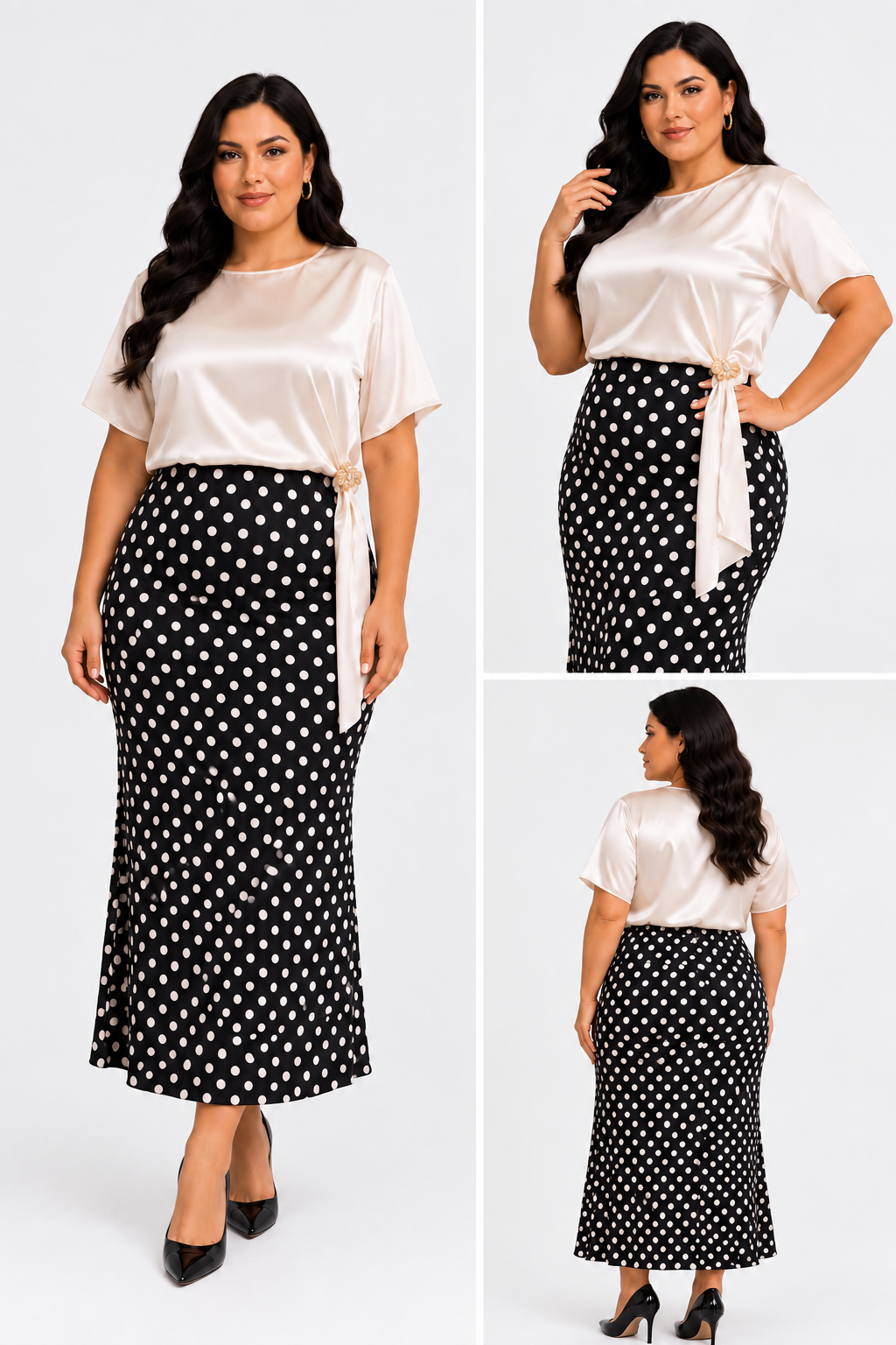 FALDA LUNARES SATIN