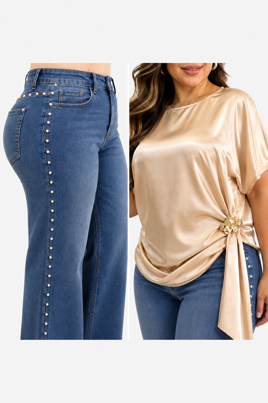 PANTALON MEZCLILLA PERLAS