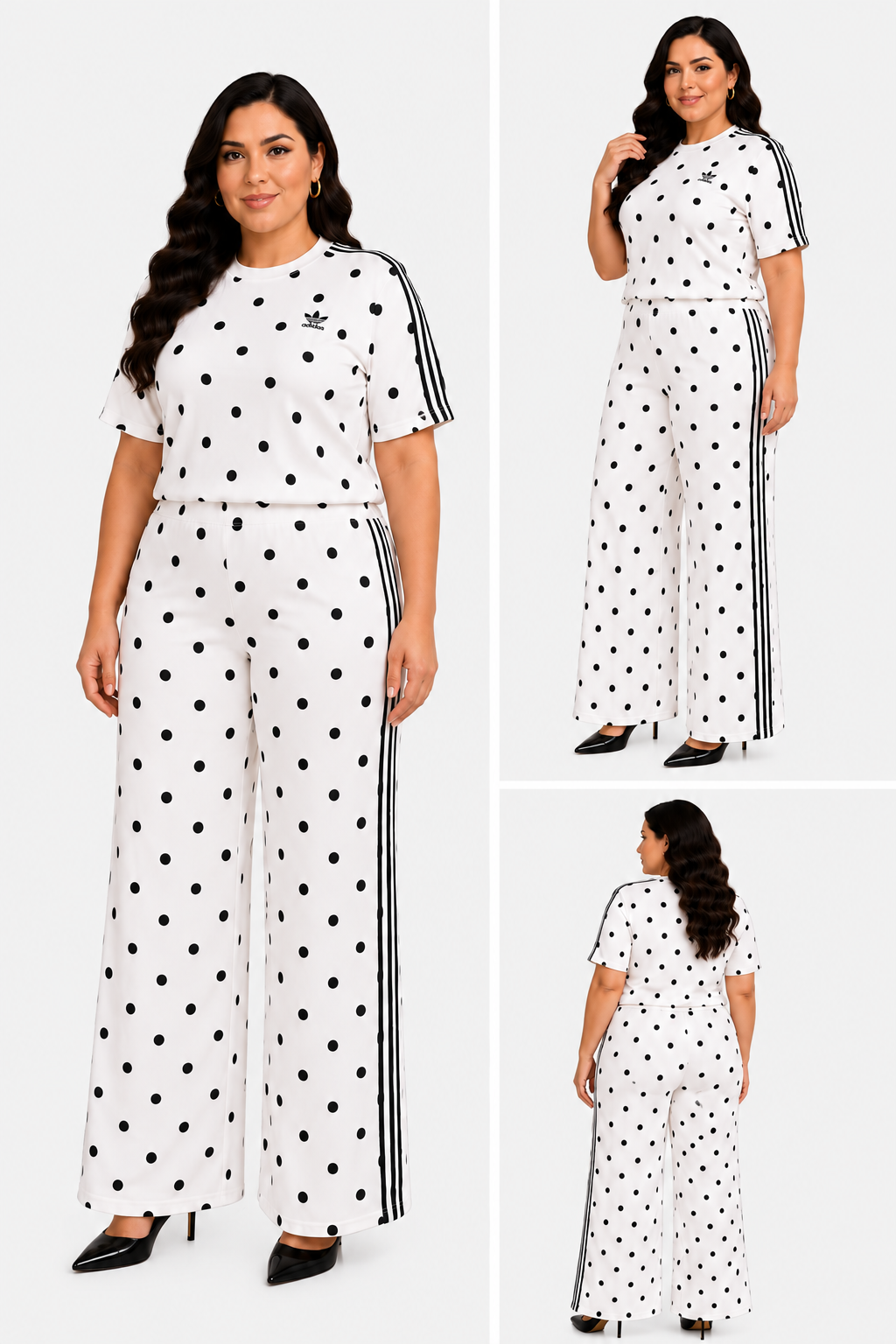 SET DE PANTALON CIERRE PIERNA Y PLAYERA LUNARES