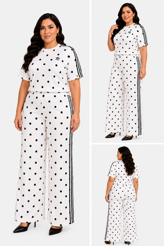 SET DE PANTALON CIERRE PIERNA Y PLAYERA LUNARES